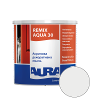 Емаль акрилова Aura Luxpro Remix Aqua 30 RAL 9003 (сигнальний білий) напівматова