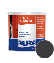 Емаль акрилова Aura Luxpro Remix Aqua 30 RAL 9005 (глибокий чорний) напівматова