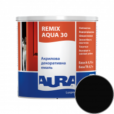 Эмаль акриловая Aura Luxpro Remix Aqua 30 RAL 9005 (глубокий чёрный) полуматовая