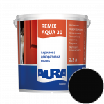 Эмаль акриловая Aura Luxpro Remix Aqua 30 RAL 9005 (глубокий чёрный) полуматовая TR 2,2 л