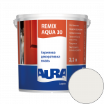 Эмаль акриловая Aura Luxpro Remix Aqua 30 RAL 9010 (чисто белый) полуматовая 2.2 л