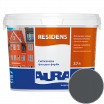 Краска фасадная силиконовая Aura Luxpro Residens RAL 7016 (антрацитово-серый) матовая TR 2.7 л 