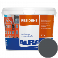 Фарба фасадна силіконова Aura Luxpro Residens RAL 7016 (антрацитово-сірий) матова