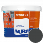 Краска фасадная силиконовая Aura Luxpro Residens RAL 7021 (чёрно-серый) матовая TR 2.7 л 