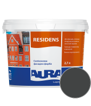 Краска фасадная силиконовая Aura Luxpro Residens RAL 7021 (чёрно-серый) матовая