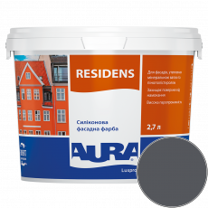 Краска фасадная силиконовая Aura Luxpro Residens RAL 7024 (графитовый серый) матовая