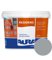 Краска фасадная силиконовая Aura Luxpro Residens RAL 7040 (серый оконный) матовая