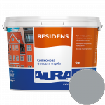 Фарба фасадна силіконова Aura Luxpro Residens RAL 7040 (сірий віконний) матова 9 л
