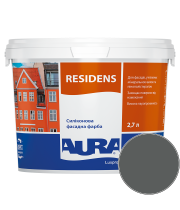 Краска фасадная силиконовая Aura Luxpro Residens RAL 7043 (транспортный серый Б) матовая