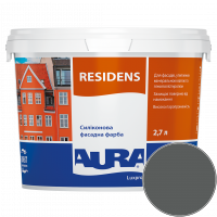 Фарба фасадна силіконова Aura Luxpro Residens RAL 7043 (транспортний сірий Б) матова