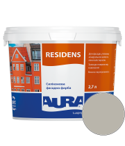 Краска фасадная силиконовая Aura Luxpro Residens RAL 7044 (шелковисто-серый) матовая