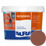 Краска фасадная силиконовая Aura Luxpro Residens RAL 8004 (медно-коричневый) матовая TR 2.7 л 