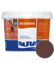 Краска фасадная силиконовая Aura Luxpro Residens RAL 8012 (красно-коричневый) матовая
