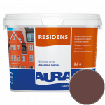 Краска фасадная силиконовая Aura Luxpro Residens RAL 8015 (каштановый коричневый) матовая TR 2.7 л 