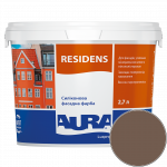 Краска фасадная силиконовая Aura Luxpro Residens RAL 8025 (бледно-коричневый) матовая TR 2.7 л 