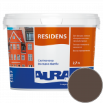 Краска фасадная силиконовая Aura Luxpro Residens RAL 8028 (терракотовый коричневый) матовая TR 2.7 л 
