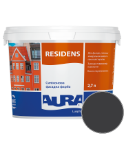 Краска фасадная силиконовая Aura Luxpro Residens RAL 9005 (глубокий чёрный) матовая
