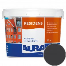 Краска фасадная силиконовая Aura Luxpro Residens RAL 9005 (глубокий чёрный) матовая