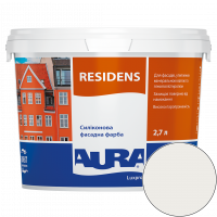 Фарба фасадна силіконова Aura Luxpro Residens RAL 9010 (чисто білий) матова