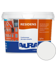 Краска фасадная силиконовая Aura Luxpro Residens RAL 9016 (транспортный белый) матовая