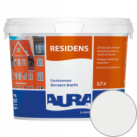 Фарба фасадна силіконова Aura Luxpro Residens RAL 9016 (транспортний білий) матова