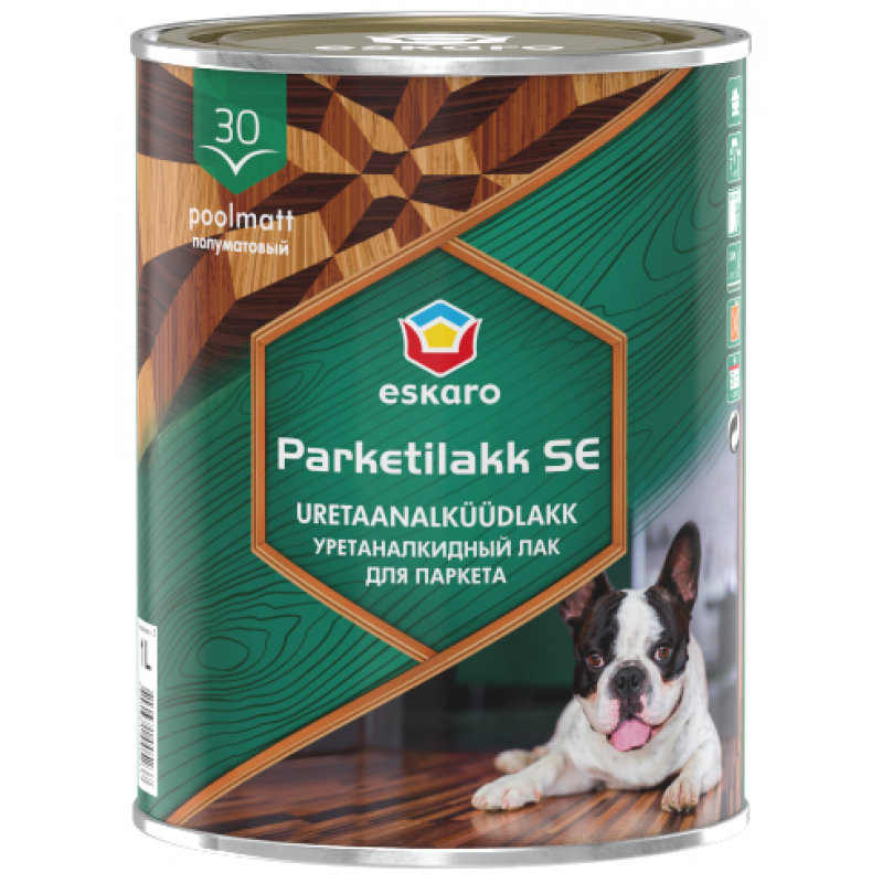 Лак для пола Eskaro Parketilakk SE 30 полуматовый 1 л 