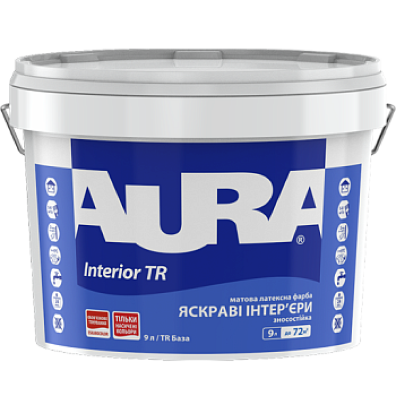 Інтер'єрна фарба Aura Interior TR матова база під тонування в яскраві і насичені кольори 9 л (11,34кг) 