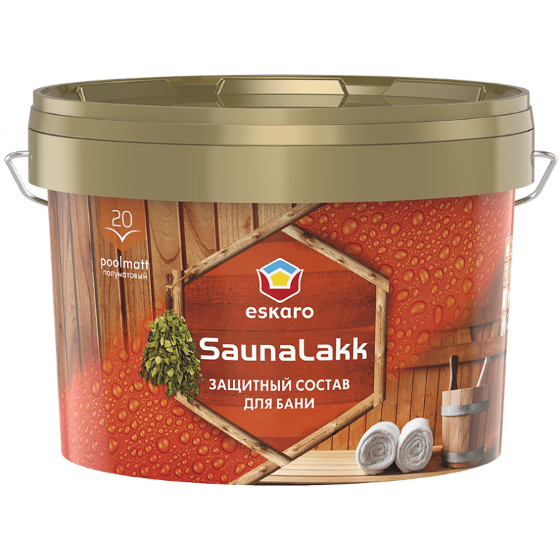 Лак для лазні Eskaro Saunalakk напівматовий 2.4 л