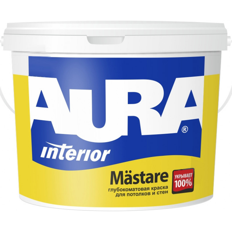 Краска для потолков и стен Aura Mastare водно-дисперсионная глубокоматовая белая 20 л