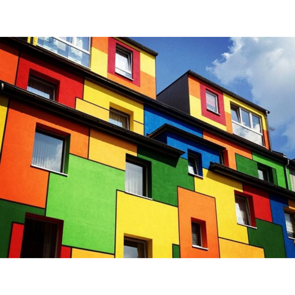 Colorful houses. Разноцветный дом. Разноцветный фасад. Яркие фасады зданий. Цвет в архитектуре.