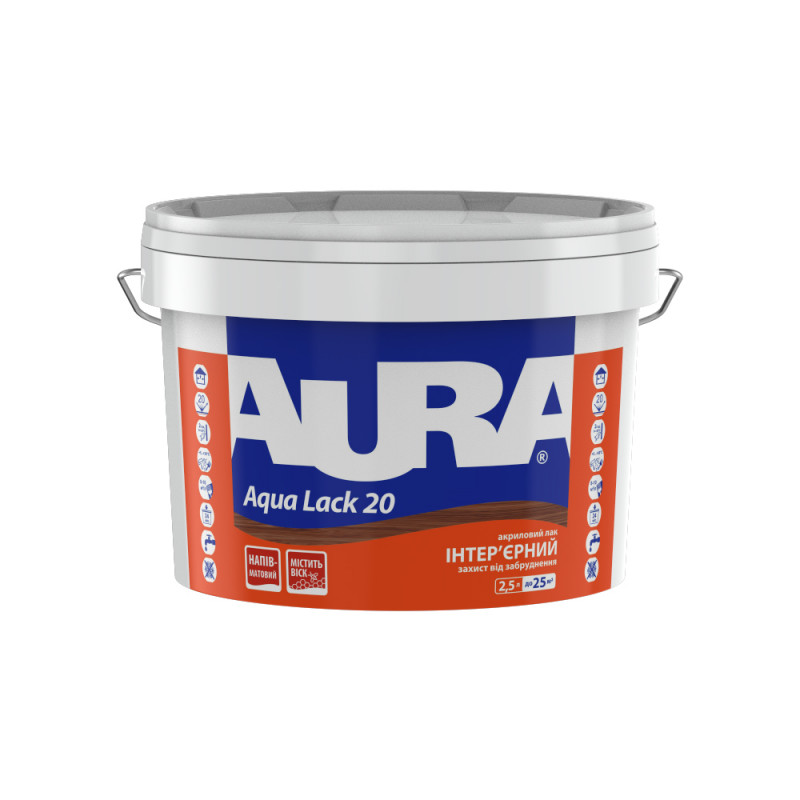 Лак интерьерный Aura® Aqua Lack 20 полуматовый 2.5 л