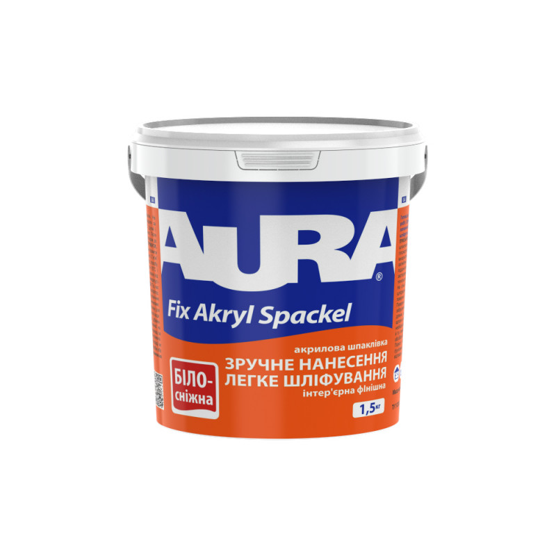 Інтер’єрна акрилова фінішна шпаклівка Aura Fix Akryl Spaсkel 1.5 кг