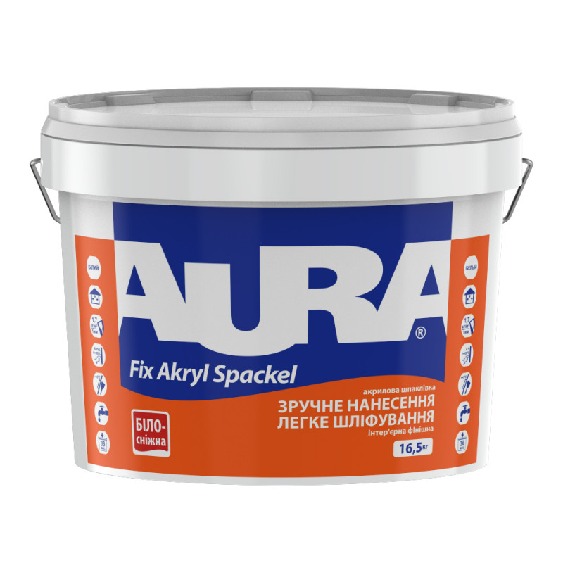Інтер’єрна акрилова фінішна шпаклівка Aura Fix Akryl Spaсkel 16.5 кг