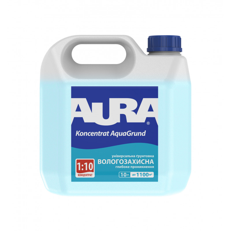 Вологозахисна ґрунтовка-концентрат глибокого проникнення Aura Aquagrund 1:10 10 л