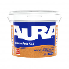 Штукатурка силиконовая барашек Aura Dekor Silikon Putz 1.5 мм Белая 25 кг
