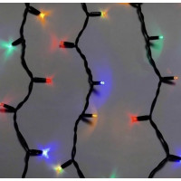 Зовнішня новорічна гірлянда Бахрома 120 Led колір мультиколор 5 м на чорному кабелі
