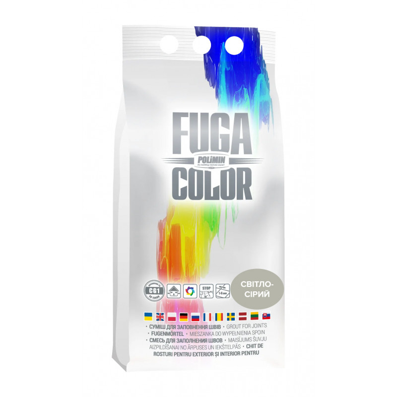 Затирка для швов Polimin Fuga Color CG1 2 kg, light grey (светло-серый)