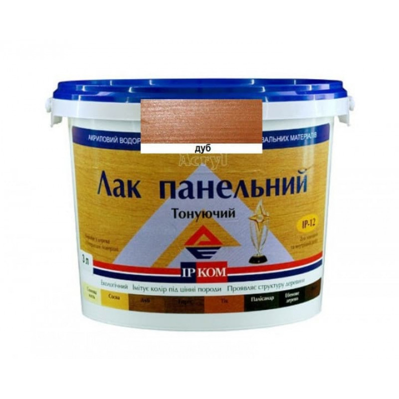Лак тонуючий ИР-12 IPKOM полумат дуб 3 л