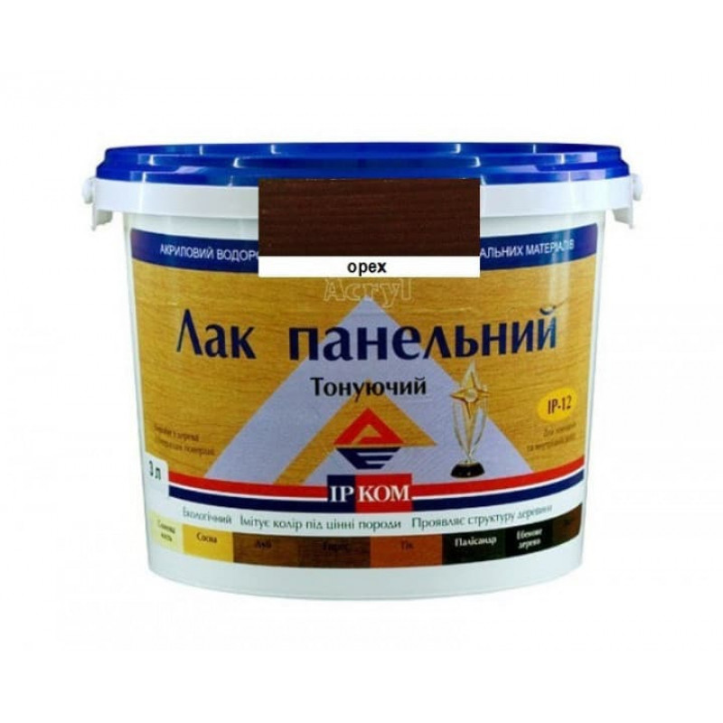 Лак тонуючий ИР-12 IPKOM полумат горіх 3 л
