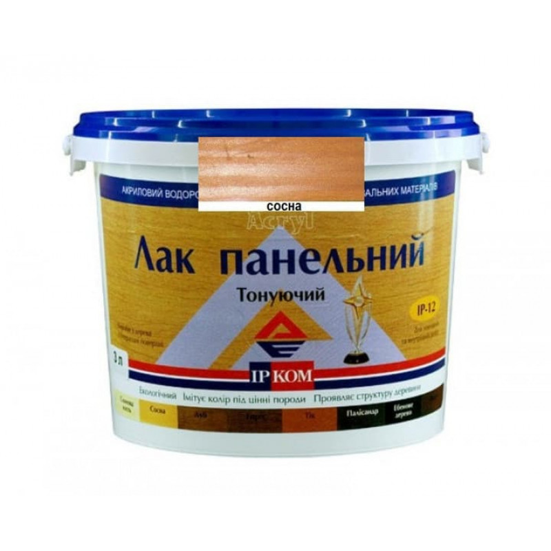 Лак тонуючий ИР-12 IPKOM полумат сосна 3 л