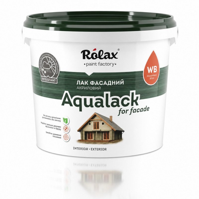Лак фасадный акриловый Rolax Aqualack Facade матовый 1 л 