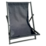 Розкладний металевий шезлонг-крісло, розміром 80х55х64 см, в чорному кольорі