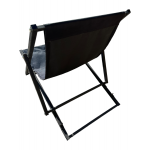 Розкладний металевий шезлонг-крісло, розміром 80х55х64 см, в чорному кольорі