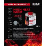 Жаростойкая краска для металлических поверхностей до +600º Biodur Hight Heat Paint 200 мл Чёрная