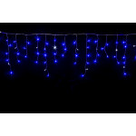 Наружная новогодняя гирлянда Бахрома 120 Led цвет синий 5 м на белом кабеле