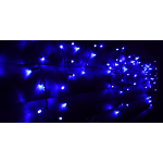 Наружная новогодняя гирлянда Бахрома 120 Led цвет синий 5 м на белом кабеле