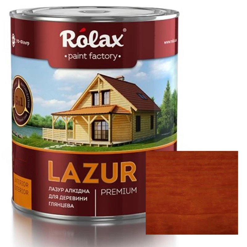 Лазурь для древесины Rolax Lazur Premium №111 черешня глянцевая 0.75 л