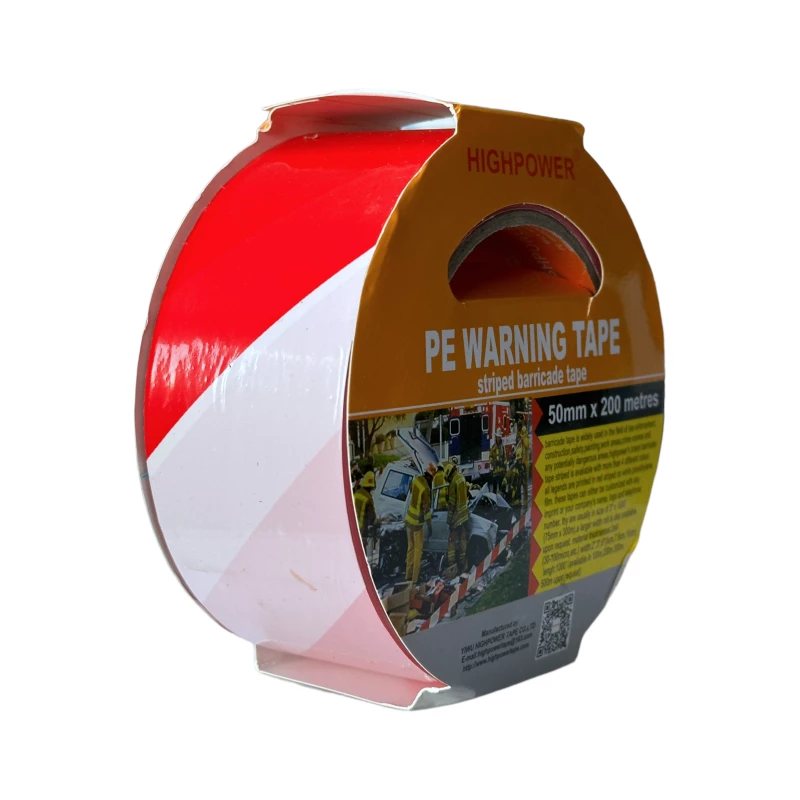 Лента сигнальная HIGHPOWER 50 мм x 200 м бело-красный MT2256