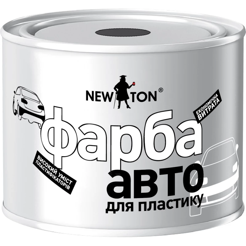 Емаль аерозольна NEW TON для пластику структурна чорна мат 450 мл