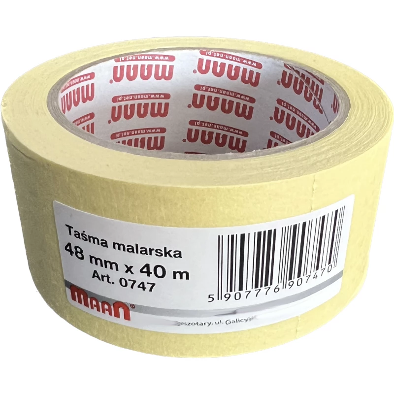Малярный скотч MAAN 48 мм х 40 м желтый